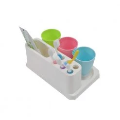 Basicwise Family Size Toothbrush and Toothpaste Holder with 3-Cups 13 Basicwise Family Size Toothbrush and Toothpaste Holder with 3-Cups -Bathroom Accessories Sales white basicwise toothbrush holders qi003326 44 1000