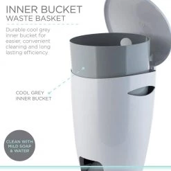 Bath Bliss 5 L Contour Step Pedal Waste Bin in White -Bathroom Accessories Sales white bath bliss bathroom trash cans 10077 white 1f 1000