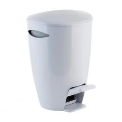 Bath Bliss 5 L Contour Step Pedal Waste Bin in White