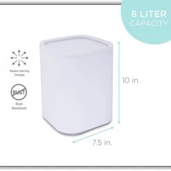 Bath Bliss 8L Acrylic Waste Bin in White 9 Bath Bliss 8L Acrylic Waste Bin in White -Bathroom Accessories Sales white bath bliss bathroom trash cans 27035 white 44 1000