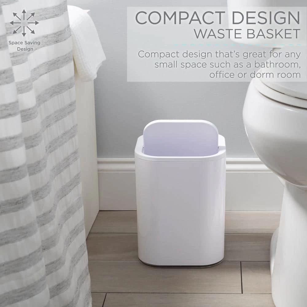 Bath Bliss 8L Acrylic Waste Bin in White 3 Bath Bliss 8L Acrylic Waste Bin in White - Image 3