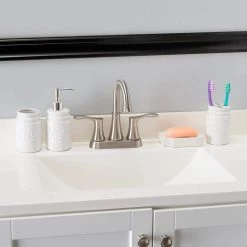 Unbranded Dolomite Mason Jar 4-Piece Bath Accessory Set in White 7 Unbranded Dolomite Mason Jar 4-Piece Bath Accessory Set in White -Bathroom Accessories Sales white bathroom accessory sets hdc51459 31 1000