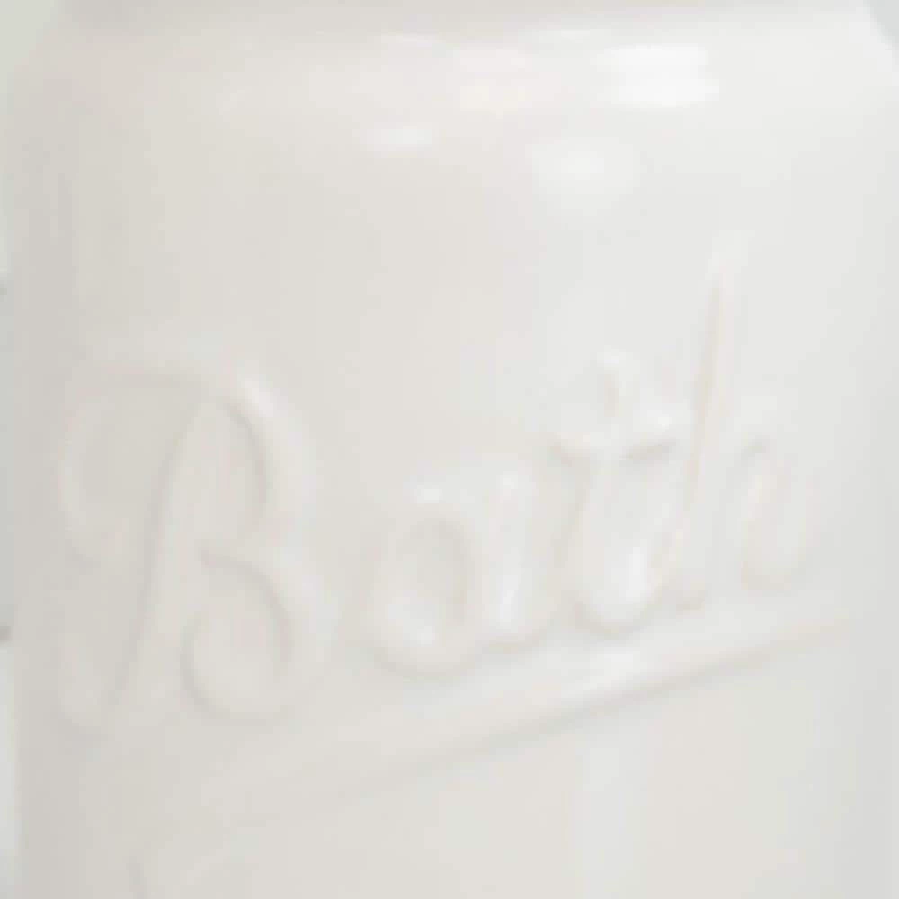 Unbranded Dolomite Mason Jar 4-Piece Bath Accessory Set in White 2 Unbranded Dolomite Mason Jar 4-Piece Bath Accessory Set in White - Image 2