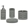 Home Basics 4-Piece Paris Bath Accessory Set in Grey