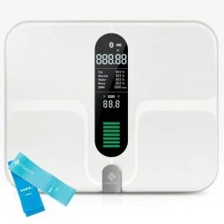 Etekcity Ultrawide Smart Fitness Scale in White with Resistance Bands