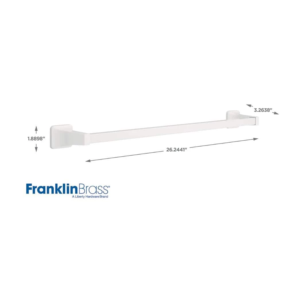 Franklin Brass Futura 24 in. Towel Bar in White 4 Franklin Brass Futura 24 in. Towel Bar in White - Image 4