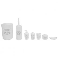 Home Basics Paris 7-Piece Bath Accessory Set in White