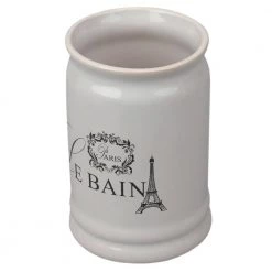 Home Basics 4-Piece Le Bain Paris Eiffel Tower Ceramic Bath Accessory Set in White -Bathroom Accessories Sales white home basics bathroom accessory sets hdc65517 1f 1000