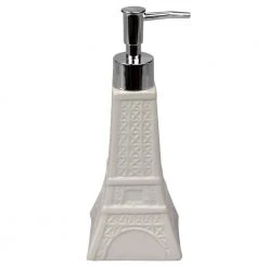 Home Basics 4-Piece Le Bain Paris Eiffel Tower Ceramic Bath Accessory Set in White -Bathroom Accessories Sales white home basics bathroom accessory sets hdc65517 44 1000