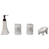 Home Basics 4-Piece Le Bain Paris Eiffel Tower Ceramic Bath Accessory Set in White