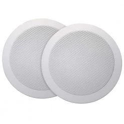 Mr. Steam Music Therapy 60-Watt 2-Way Indoor/Outdoor Round Speaker System, White (2-Pack)