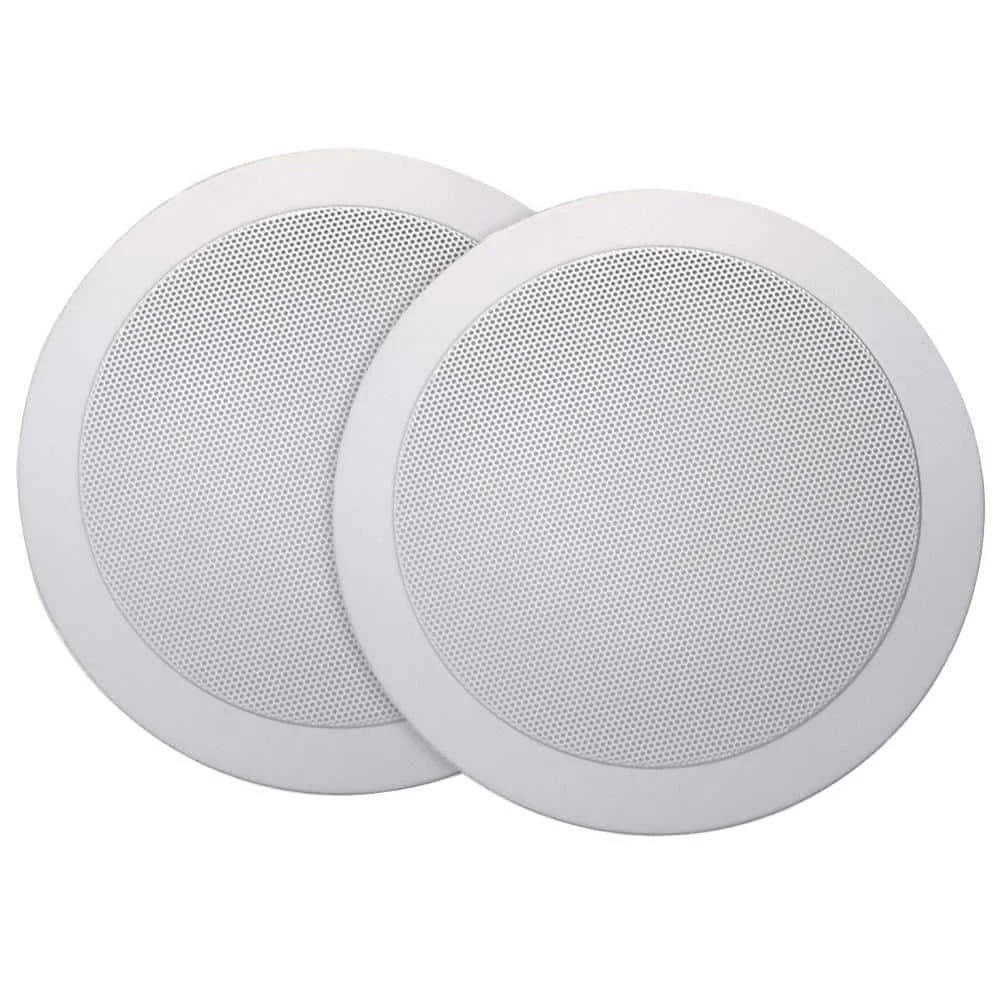 Mr. Steam Music Therapy 60-Watt 2-Way Indoor/Outdoor Round Speaker System, White (2-Pack) 1 Mr. Steam Music Therapy 60-Watt 2-Way Indoor/Outdoor Round Speaker System, White (2-Pack)