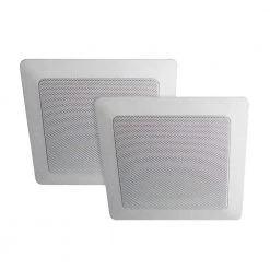 Mr. Steam Music Therapy 60-Watt 2-Way Indoor/Outdoor Square Speaker System, White (2-Pack)
