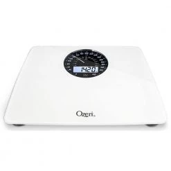 Ozeri Rev Digital Bathroom Scale with Electro-Mechanical Weight Dial -Bathroom Accessories Sales white ozeri bathroom scales zb23 w 4f 1000