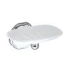 MODONA Flora Porcelain Soap Dish in White Porcelain and Polished Chrome