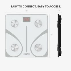 RENPHO Bluetooth Smart Body Scale with 13-Metrics in White -Bathroom Accessories Sales white renpho bathroom scales pus es 32md wh 1f 1000