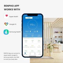 RENPHO Bluetooth Smart Body Scale with 13-Metrics in White -Bathroom Accessories Sales white renpho bathroom scales pus es 32md wh 4f 1000