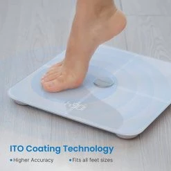 RENPHO Bluetooth Smart Wi-Fi Body Scale with 13-Metrics in White -Bathroom Accessories Sales white renpho bathroom scales pus es br001 wh 4f 1000