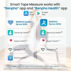 RENPHO Bluetooth Smart Tape Measure Body Scale with App, White -Bathroom Accessories Sales white renpho bathroom scales pus rf bmf01 wh 1f 1000
