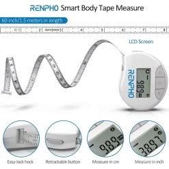 RENPHO Bluetooth Smart Tape Measure Body Scale with App, White -Bathroom Accessories Sales white renpho bathroom scales pus rf bmf01 wh 4f 1000