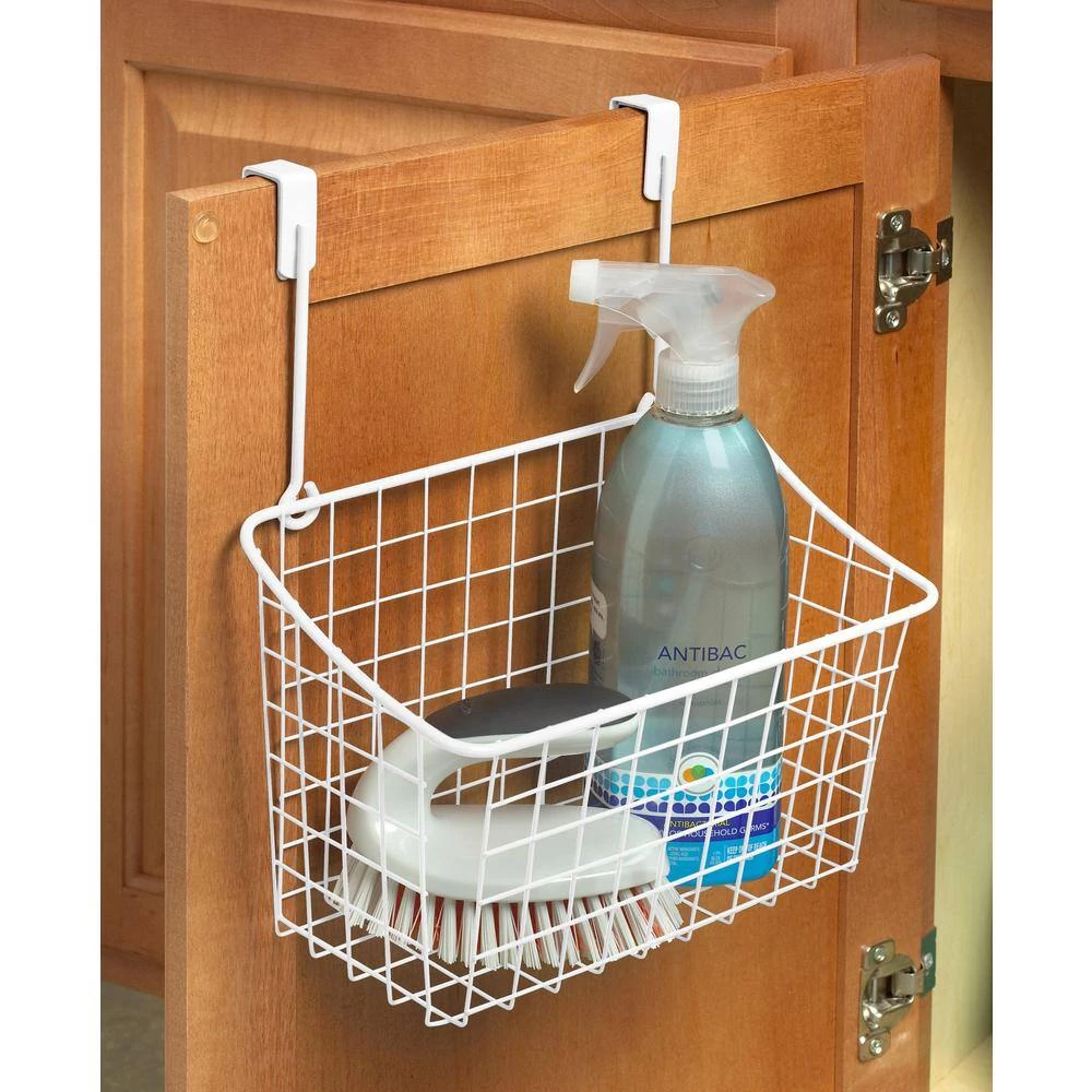 Spectrum Grid 10.125 in. W x 6.625 in. D x 11.25 in. H Over the Cabinet Medium Basket in White 5 Spectrum Grid 10.125 in. W x 6.625 in. D x 11.25 in. H Over the Cabinet Medium Basket in White - Image 5