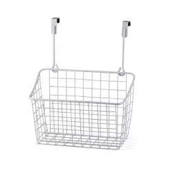 Spectrum Grid 10.125 in. W x 6.625 in. D x 11.25 in. H Over the Cabinet Medium Basket in White