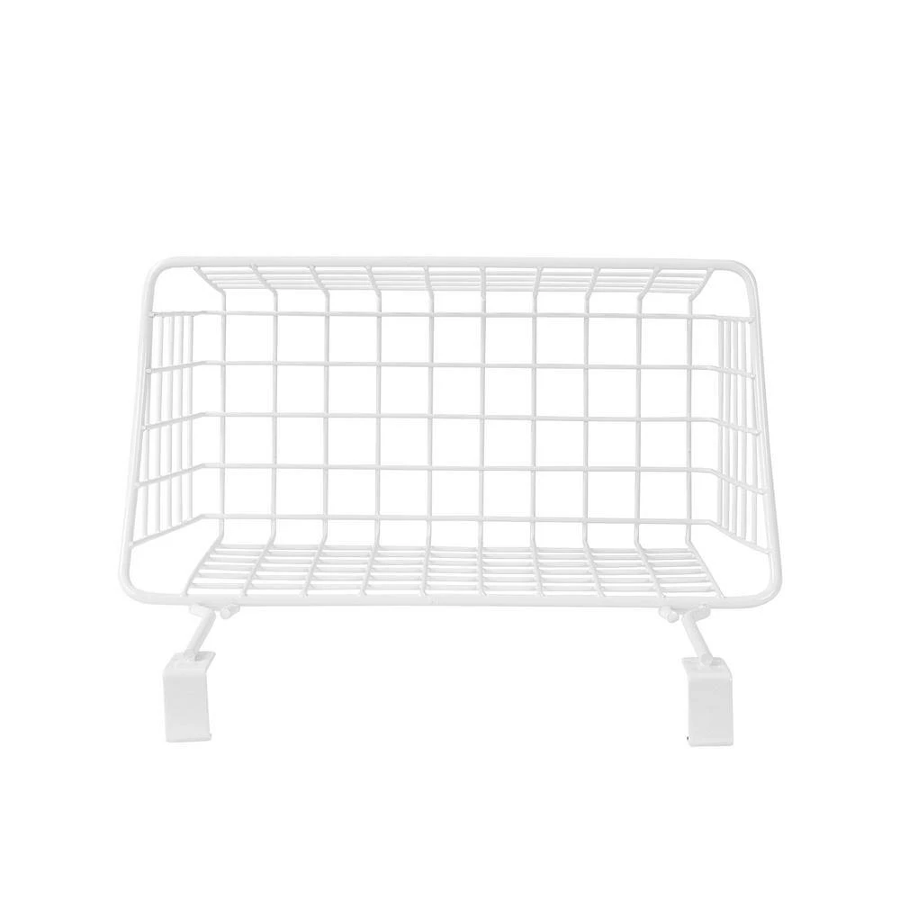 Spectrum Grid 10.125 in. W x 6.625 in. D x 11.25 in. H Over the Cabinet Medium Basket in White 3 Spectrum Grid 10.125 in. W x 6.625 in. D x 11.25 in. H Over the Cabinet Medium Basket in White - Image 3