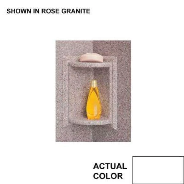 Swan 5.75 in. x 11 in. Corner-Mount Solid Surface Soap Dish in White 3 Swan 5.75 in. x 11 in. Corner-Mount Solid Surface Soap Dish in White - Image 3