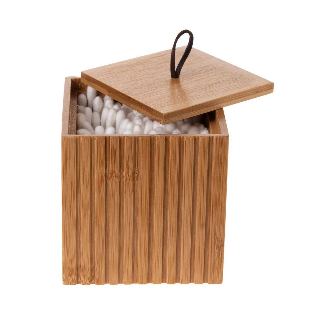 Bath Bliss Small Square Oslo Bamboo Storage Jar 2 Bath Bliss Small Square Oslo Bamboo Storage Jar - Image 2
