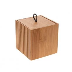 Bath Bliss Small Square Oslo Bamboo Storage Jar