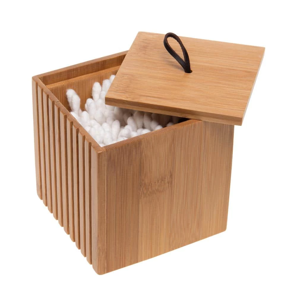 Bath Bliss Small Square Oslo Bamboo Storage Jar 7 Bath Bliss Small Square Oslo Bamboo Storage Jar - Image 7