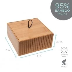 Bath Bliss Large Square Bamboo Storage Jar 12 Bath Bliss Large Square Bamboo Storage Jar -Bathroom Accessories Sales wood bath bliss bathroom storage containers 10027 natural 1f 1000