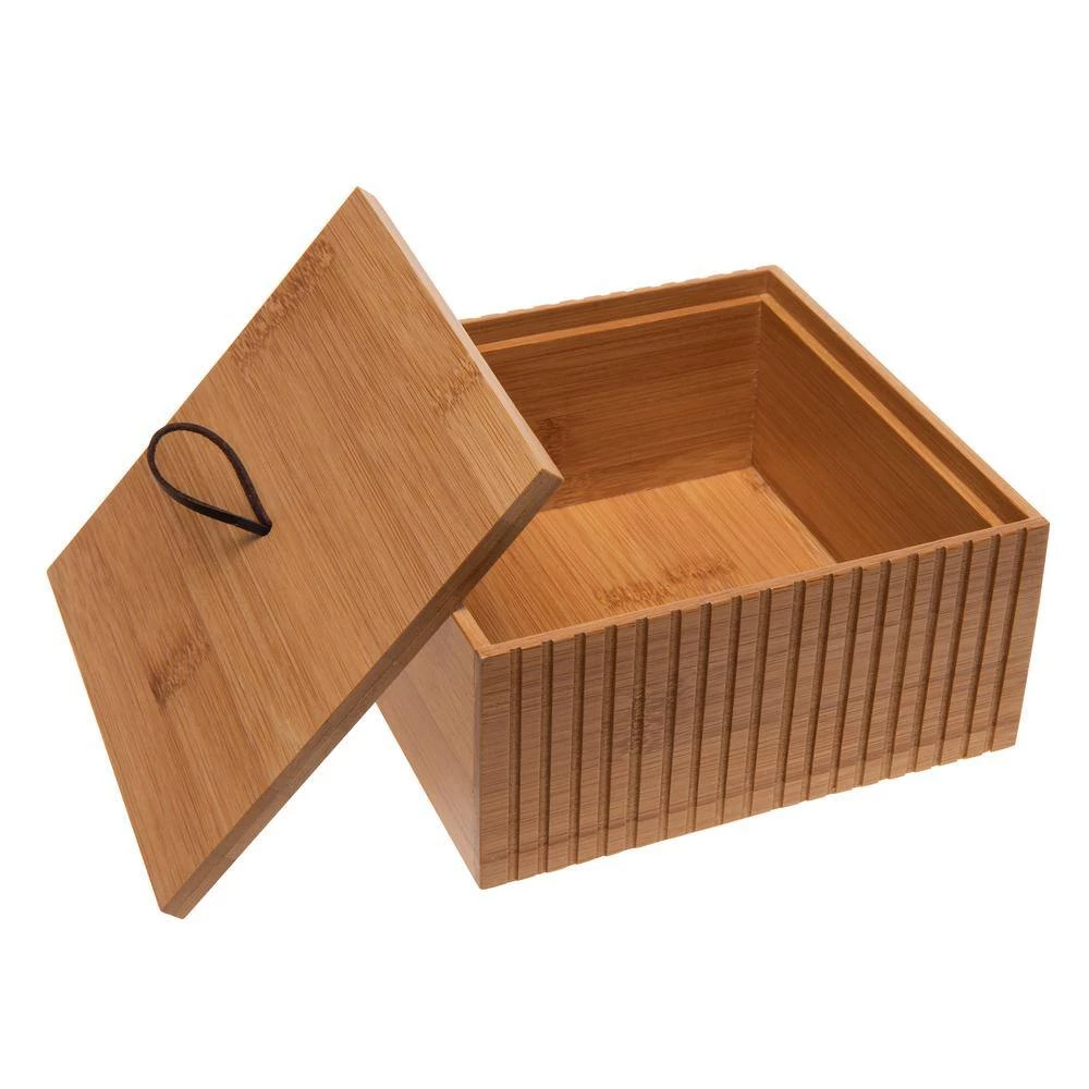 Bath Bliss Large Square Bamboo Storage Jar 8 Bath Bliss Large Square Bamboo Storage Jar - Image 8