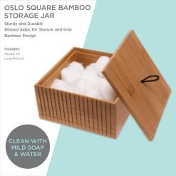 Bath Bliss Large Square Bamboo Storage Jar 10 Bath Bliss Large Square Bamboo Storage Jar -Bathroom Accessories Sales wood bath bliss bathroom storage containers 10027 natural c3 1000