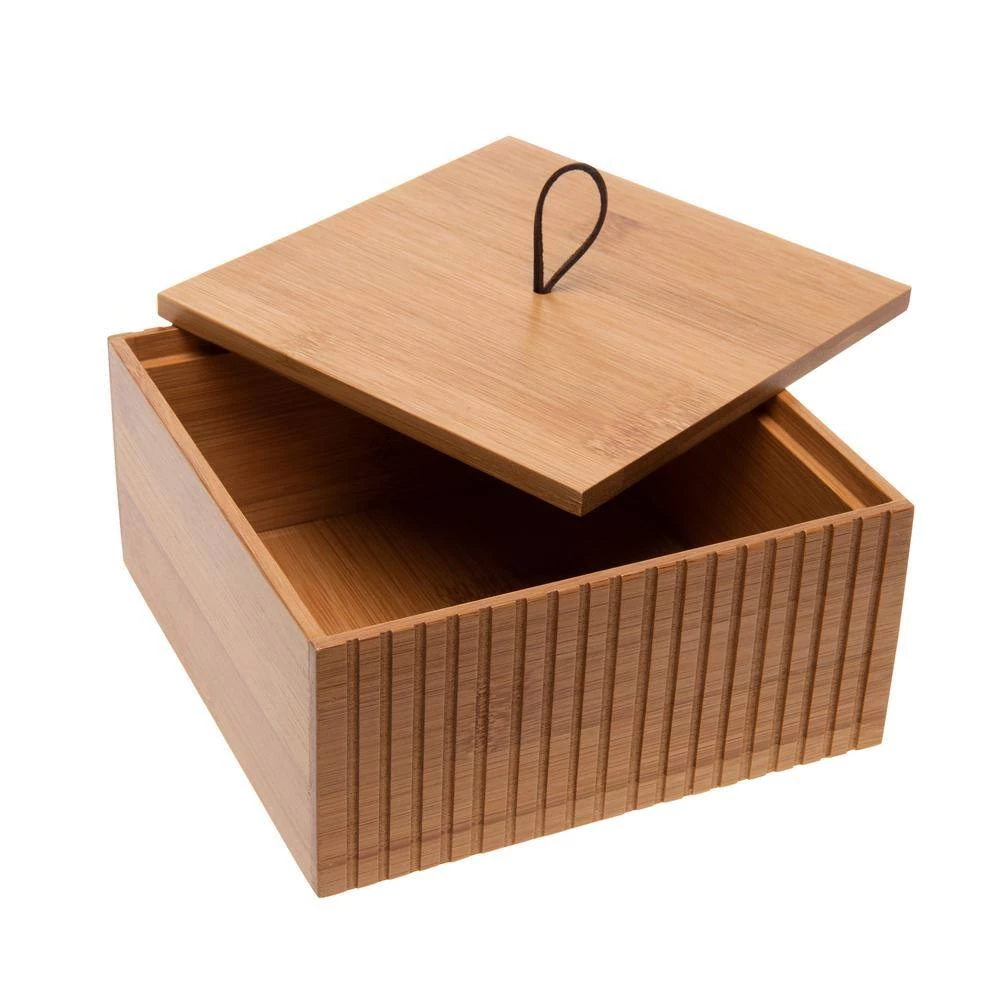 Bath Bliss Large Square Bamboo Storage Jar 7 Bath Bliss Large Square Bamboo Storage Jar - Image 7