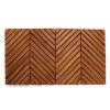Federal Brace Natural Wood 19.75 in. x 35.5 in. Arbor Teak Shower Mat
