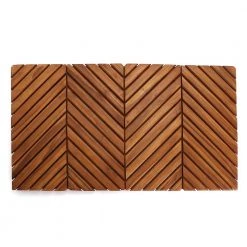Federal Brace Natural Wood 19.75 in. x 35.5 in. Arbor Teak Shower Mat